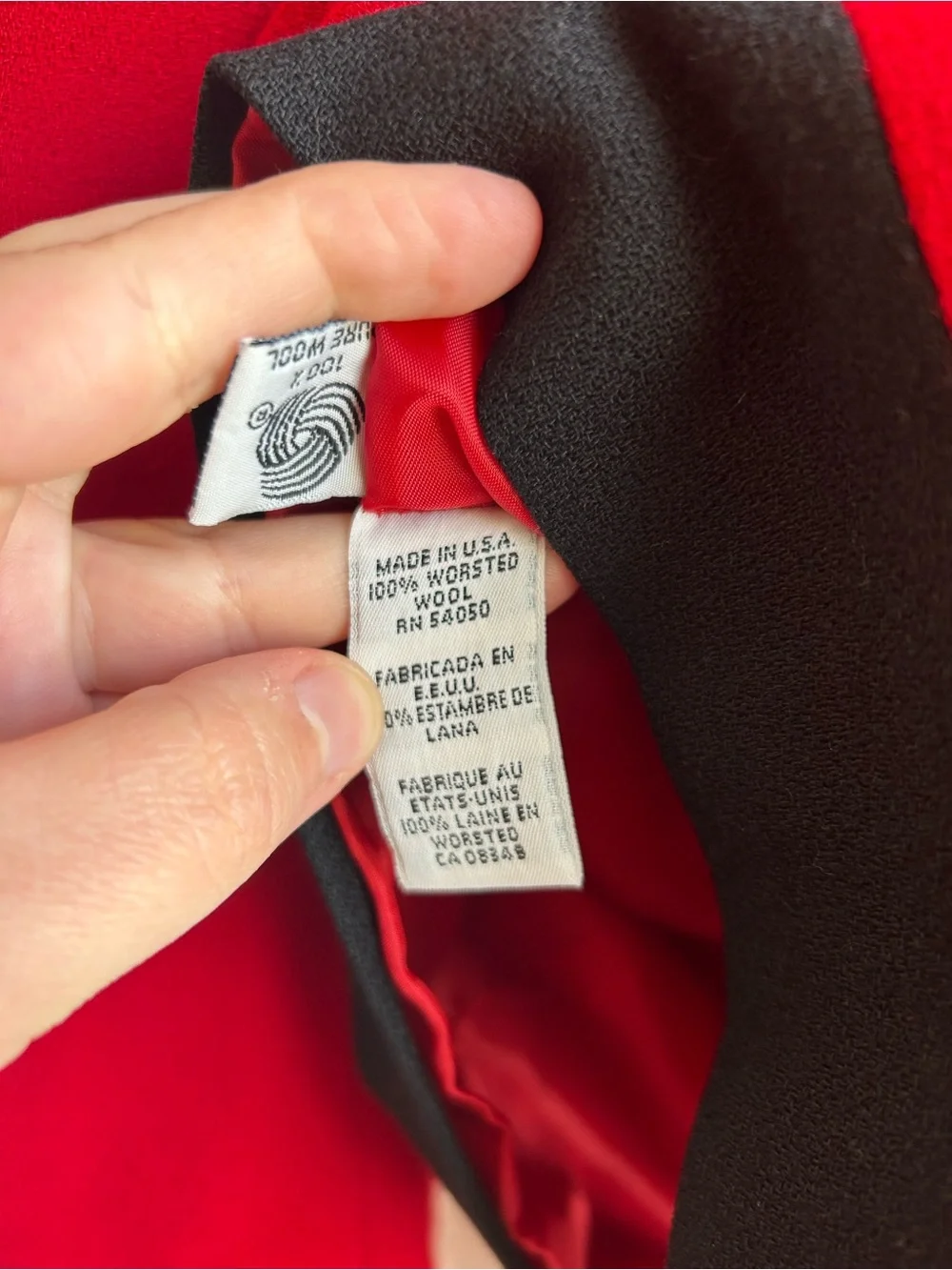 Christian Dior Women’s Vintage 100% Wool Button Up Blazer Sz 12 Red Black